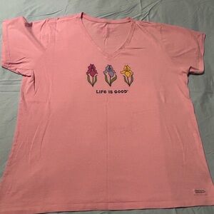 Life Is Good Pink Short Sleeve Tee